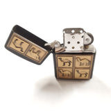 Vtg Unfired 1994 Zippo Cigarette Lighter Black Matte 6 Panel Camel Herd!
