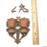 Vtg Antique Pat. 1867 Cast Iron Wall Hang Match Safe Double Urn Decor Collectibl