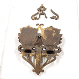 Vtg Antique Pat. 1867 Cast Iron Wall Hang Match Safe Double Urn Decor Collectibl