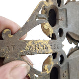 Vtg Antique Pat. 1867 Cast Iron Wall Hang Match Safe Double Urn Decor Collectibl