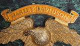 Vtg USA Eagle Emblem Medallion Harley OEm Sissybar Battery cover Derby Coil!