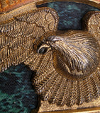 Vtg USA Eagle Emblem Medallion Harley OEm Sissybar Battery cover Derby Coil!