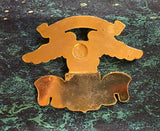 Vtg USA Eagle Emblem Medallion Harley OEm Sissybar Battery cover Derby Coil!