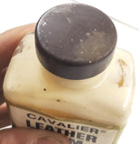 VTG Cavalier Leather Balm Glass Bottle Jar Advertising Container Collectible 4OZ