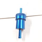 1/4 Fuel filter Harley Hot Rod Racing Blue Fuel Line Braided Russell Vtg