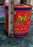 VTG Antique 1930s Mule Kick Waste Pipe Cleaner 12oz Graphic Tin Can