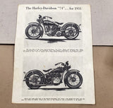 VTG 1931 Harley Advertising Print Brochure VL V Twin Flathead Literature Dealer!