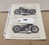 VTG 1931 Harley Advertising Print Brochure VL V Twin Flathead Literature Dealer!