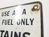 Vtg CONTAINS LEAD TETRAETHYL Porcelain Gas Pump Sign Oil Bennett Visible Antique
