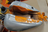 Gas Tank Harley 6 Gallon Bagger Ultra FLH Road Street Glide Amber Silver 2008^