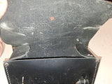Vintage Black Leather Motorcycle Tool Bag Pouch Concho Buckle Straps 10" x 6"