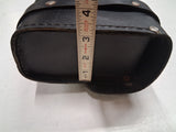 Vintage Black Leather Motorcycle Tool Bag Pouch Concho Buckle Straps 10" x 6"