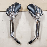 Kuryakyn Skeleton Hand motorcycle Mirrors Black Chrome Harley Custom Chopper