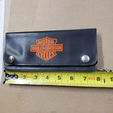 New 6 In. Black Harley Davidson Wallet W/ Chain Money Change Holder