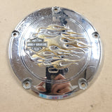 Gold Flame Collection Derby cover Twin CAm 5 bolt softail Dyna Touring Harley