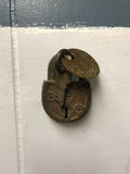 VINTAGE PADLOCK WITH KEY E EAGLE SOLID BRASS ANTIQUE TOOLS LOCKSMITH  LOCK KEYS