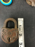 VINTAGE PADLOCK WITH KEY E EAGLE SOLID BRASS ANTIQUE TOOLS LOCKSMITH  LOCK KEYS