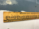 VINTAGE CHICAGO & NORTHWESTERN RAILWAYS RULER TRAIN  WOOD 15" RAILROAD TRACK