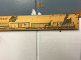 VINTAGE CHICAGO & NORTHWESTERN RAILWAYS RULER TRAIN  WOOD 15" RAILROAD TRACK