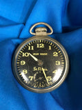 VINTAGE ST. REGIS SUN MARK POCKET WATCH 1960'2 WESTCLOX RARE WORKS! NO CHIPS