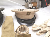 WW2 Dress Hat Cap Gloves Gun Belt Charm Bracelet Buckle Officer grouping Marines
