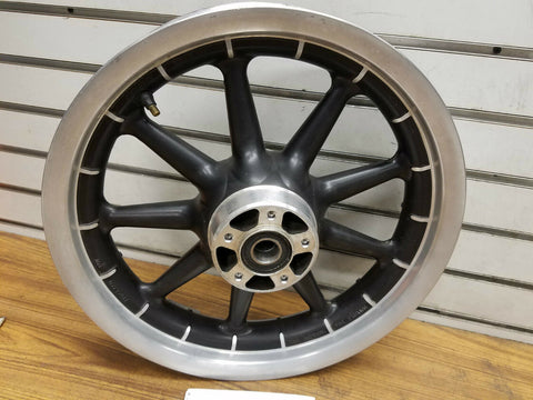 Front 9 spoke Mag Wheel Harley Touring Ultra Road King Glide 3.00x16 2000^ 1" ax