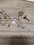 Vtg 25 Piece Pocket Watch Parts Lot Assortment Winding Key Pallet Bridge Hands