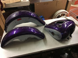 2000-2003 FACTORY PAINT SET FATBOY HARLEY PURPLE SILVER TANK FRONT REAR FENDERS
