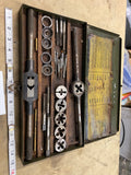 USA Vintage Threadwell Screwplate Tap & Die Set Tools Wrenches handles Box 50's
