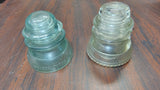 Vintage Whitall Tatum No 1 Aqua & Armstrong No 2 Clear Glass Insulator Lot