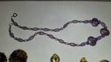 Vtg 1980s Costume Jewelry Lot Avon Enamel Clip On Earrings Purple Bead Necklace