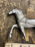 Metal Harness Racing Hood Ornament "Trotter Horse Buggy Sulky Vtg 50's Trim Acc