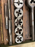 USA Vintage Threadwell Screwplate Tap & Die Set Tools Wrenches handles Box 50's