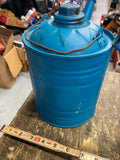 Vtg Blue Metal utility/oil gas can Arizona Route 66 Art Decor Handpainted Garage