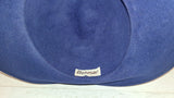 Vintage Betmar NY Wool Felt Wide Brim Hat  Blue Purple Satin Pearl Accent