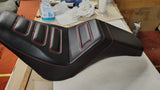 CC Rider 2-Up Step Up Seat Red Stitch Fit Harley Softail Street Bob FXBB FXST