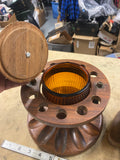 Vintage Wooden Tobacco Pipe Stand Rack Ribbed Amber Humidor  10 Pipe Holder 40's