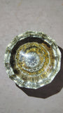 Vintage 12 Point Clear Glass Door Knob Antique Brass Ferrule