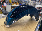 2026 Front Fender Harley Heritage Teal Thunder/Vivid black Tip Trim Emblems OEM!