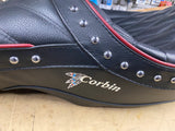 Corbin Indian Chief Seat w Backrest red trim 2014^ Touring Wide Comfort motorcyc