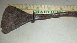 Antique Forged Iron Trappers Knife Fleshing Tool Hearth Scraper Spade Twisted Ri
