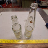 Vtg 1950s Western PA Returnable Soda Bottle Lot (2) Bottoms Up, Canada Dry Skirt