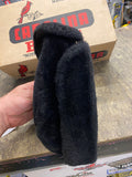 Vtg  black winter ushanka Russian trapper trooper hat Foldable ear flaps Small