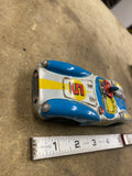 Vintage Tin Toy Race Car Friction Driver Figure Blue Silver 5 Haji Japan Mansei