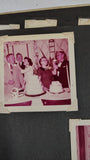 Vintage 1950s Black Paper Photo Album & Family Portraits Black White Ephemera