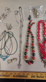 Vintage Costume Jewelry Lot Necklaces ClipOn Earrings Multi Strand Beaded 80s
