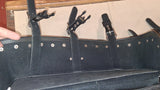 Universal Studded Black Synthetic Leather Motorcycle Saddlebags Eagle Bolt On