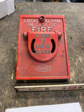 Vintage Faraday Fire Alarm Pull Station Red Strike Break Glass Antique Collctibl