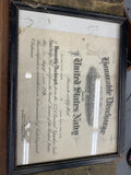 Original 1944 WWII Panoramic Photo Discharge Papers US Navy Military Class Vtg