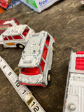 Lot of 4 Vintage Diecast Emergency Rescue Toy Vehicles Trucks SUV Vans
